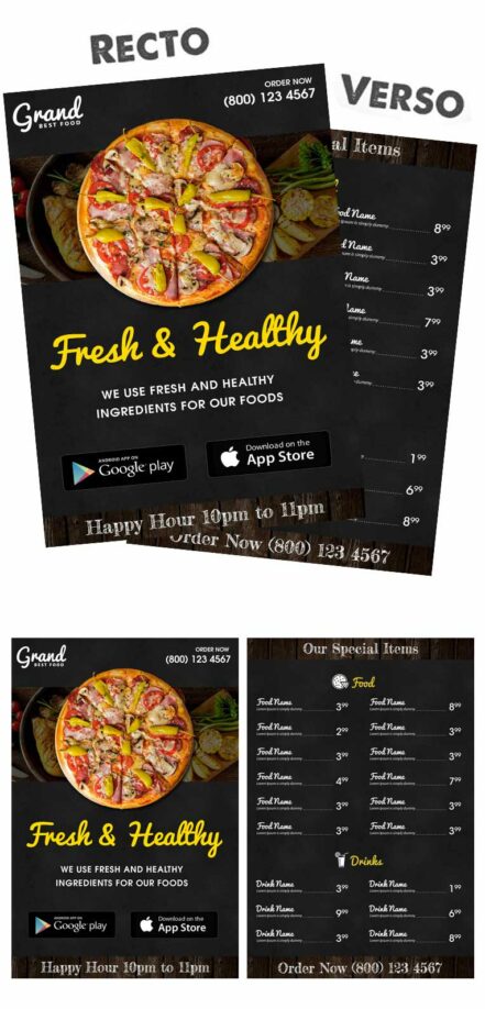 Restaurant Food Menu Table Tent 1