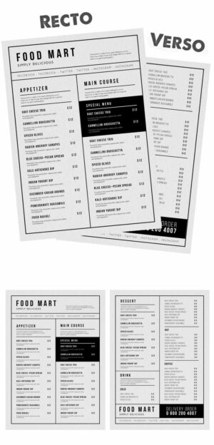 Simple Restaurant Menu 1