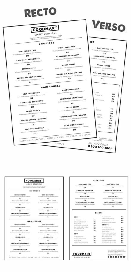 Simple Restaurant Menu 2