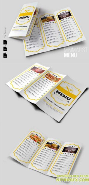 Trifold Brochure Minimalist Menu 1