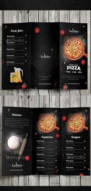 Trifold Brochure Pizza Menu