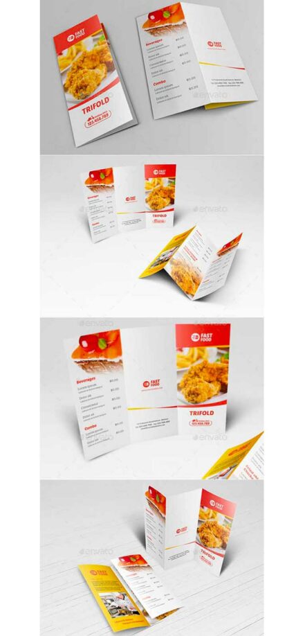 Trifold Brochure Restaurant Fast Food 12