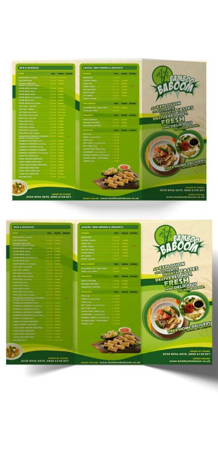 Trifold Brochure Restaurant Food Menu 2