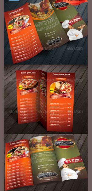 Trifold Brochure Restaurant Food Menu 3