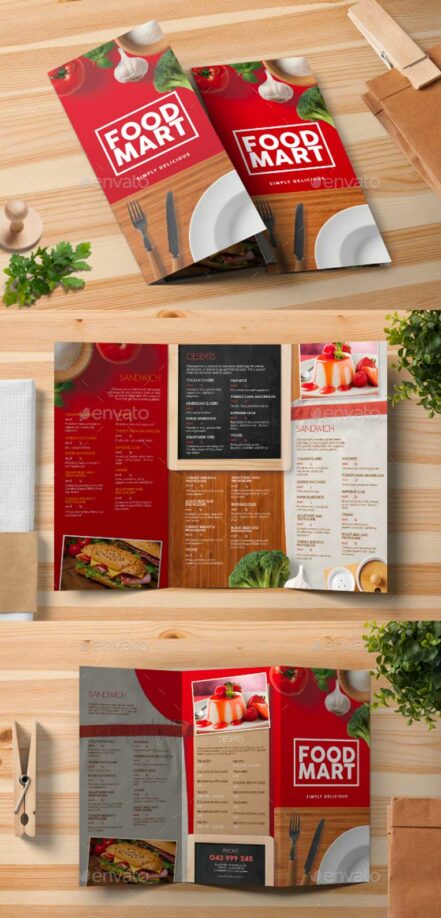 Trifold Brochure Restaurant Menu 1