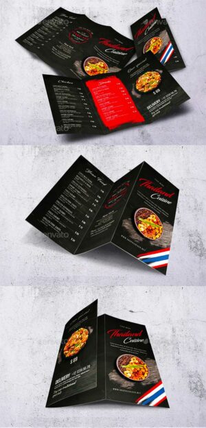 Trifold Brochure Thai Cuisine Menu