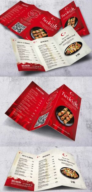 Trifold Brochure Turkish Cuisine 1