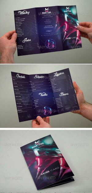 Trifold Drink Menu Club