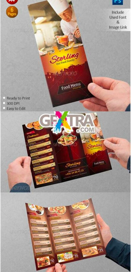 Trifold Food Menu Creative