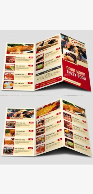 Trifold Foods Menu