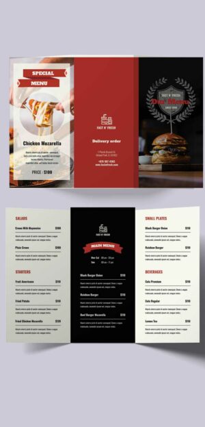 Trifold Restaurant Menu 6