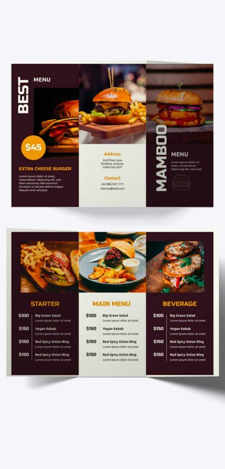 Trifold Restaurant Menu 7