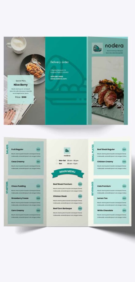 Trifold Restaurant Menu 8