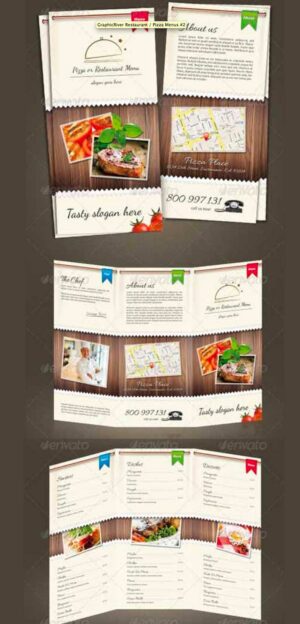 Trifold Restaurant Pizza Menu 2