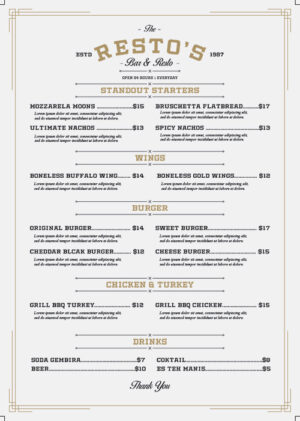 Vintage Bar Resto Menu 2