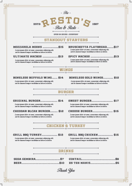 Vintage Bar Resto Menu 2