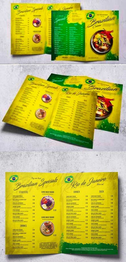 BiFold Brochure Brazilian Food Menu