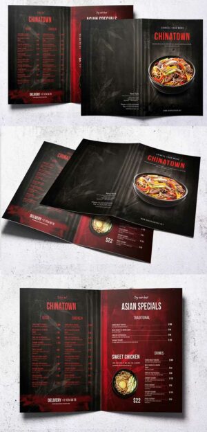 Bifold Brochure Chinese A4 Food Menu V3