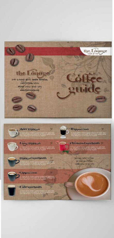 Bifold Brochure Coffee And Tea Menus 1