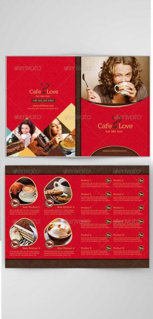 Bifold Brochure Coffee Menu