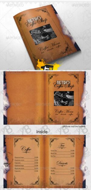 Bifold Brochure Coffee Shop Menu