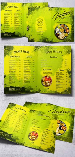 Bifold Brochure Indian Food Menu V3