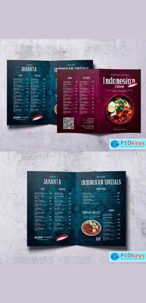 Bifold Brochure Indonesian Cuisine Menu