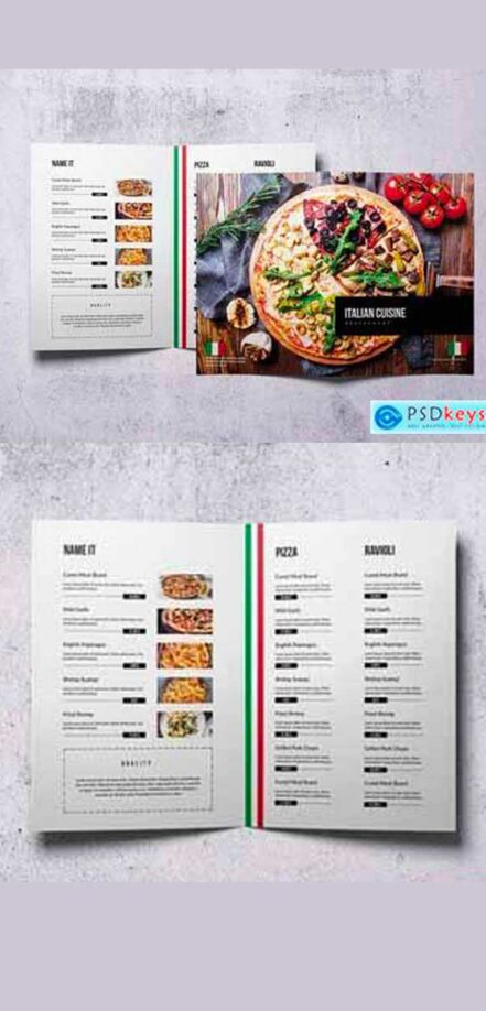 Bifold Brochure Italian Cuisine Elegant Menu