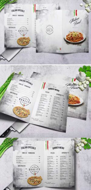 Bifold Brochure Italian Food Menu V2