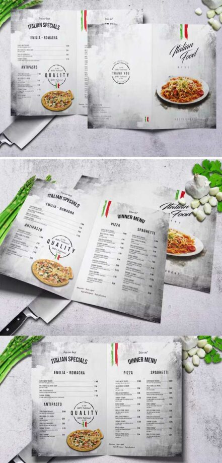 Bifold Brochure Italian Food Menu V2