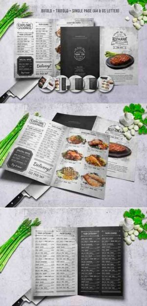 Bifold Brochure Vintage Food Menu 1