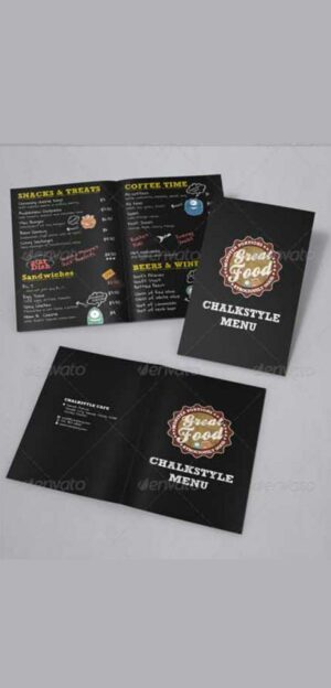 Bifold Monster Chalkboard Menu