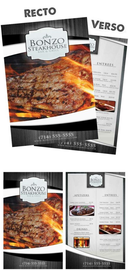 Bonzo Steakhouse Menu