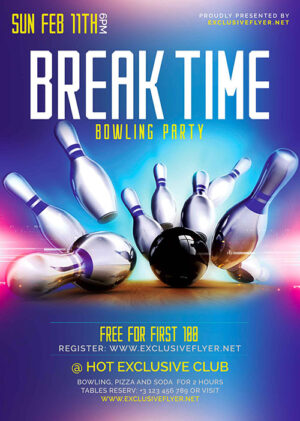 Bowling Break Time Flyer