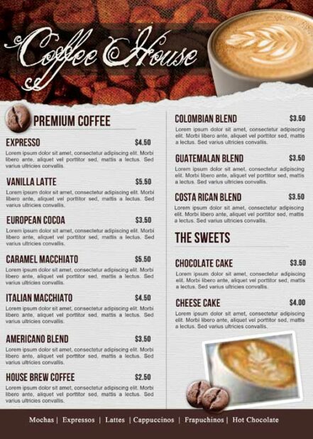 Coffee Shop Menu Flyer B