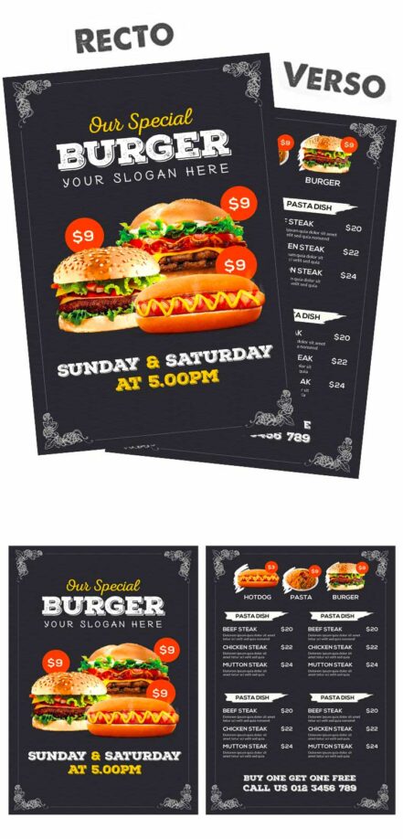 Fast Food Menu Table Tent