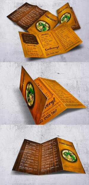 Trifold Brochure Asian Food Menu