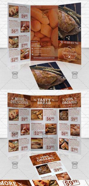 Trifold Brochure Bakery Food