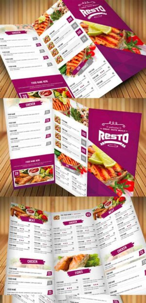 Trifold Brochure Clean Food Menu