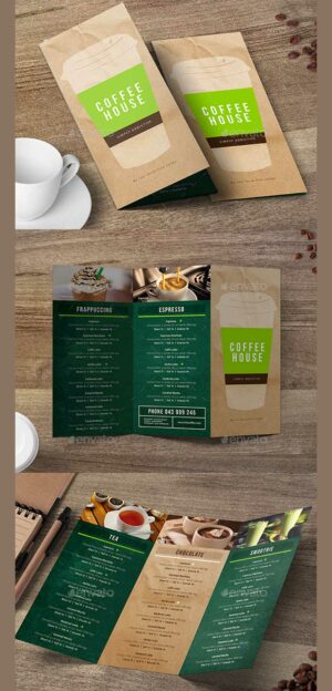 Trifold Brochure Coffee Menu 1