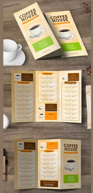 Trifold Brochure Coffee Menu 2