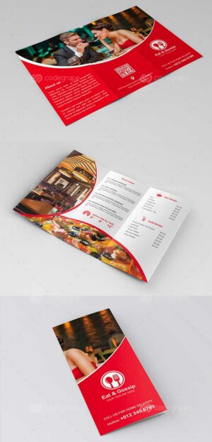 Trifold Brochure Eat Gossip Menu 1