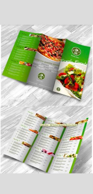 Trifold Brochure Food Menu Card