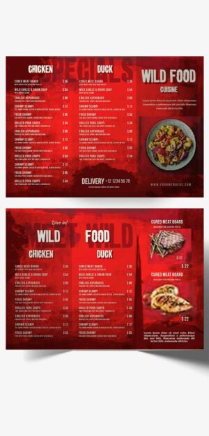 Trifold Brochure Food Menu Design V35