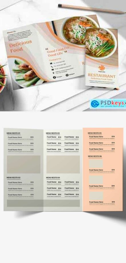 Trifold Brochure Food Menu V2