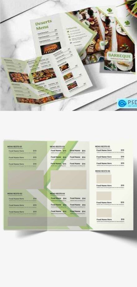 Trifold Brochure Food Menu V3