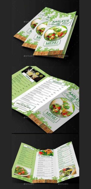 Trifold Brochure Healthy Food Menu 1